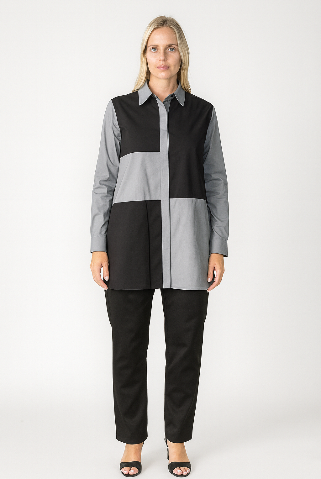 Comfy USA/Sun Kim/Jason Comfy USA Color Block Button Down Shirt-SN514