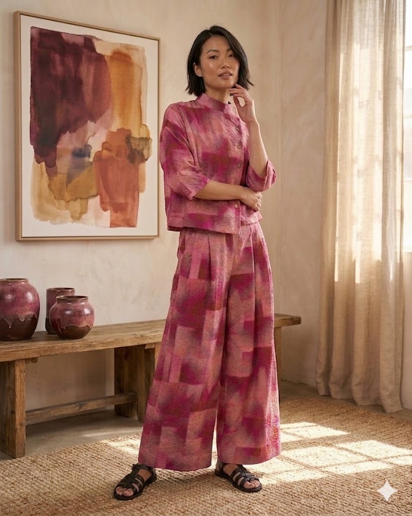 Alembika Ozai N Ku Aurela Wide Trouser, Geo Pink-860624