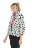 Moonlight Circle Print Zip Jacket-3975