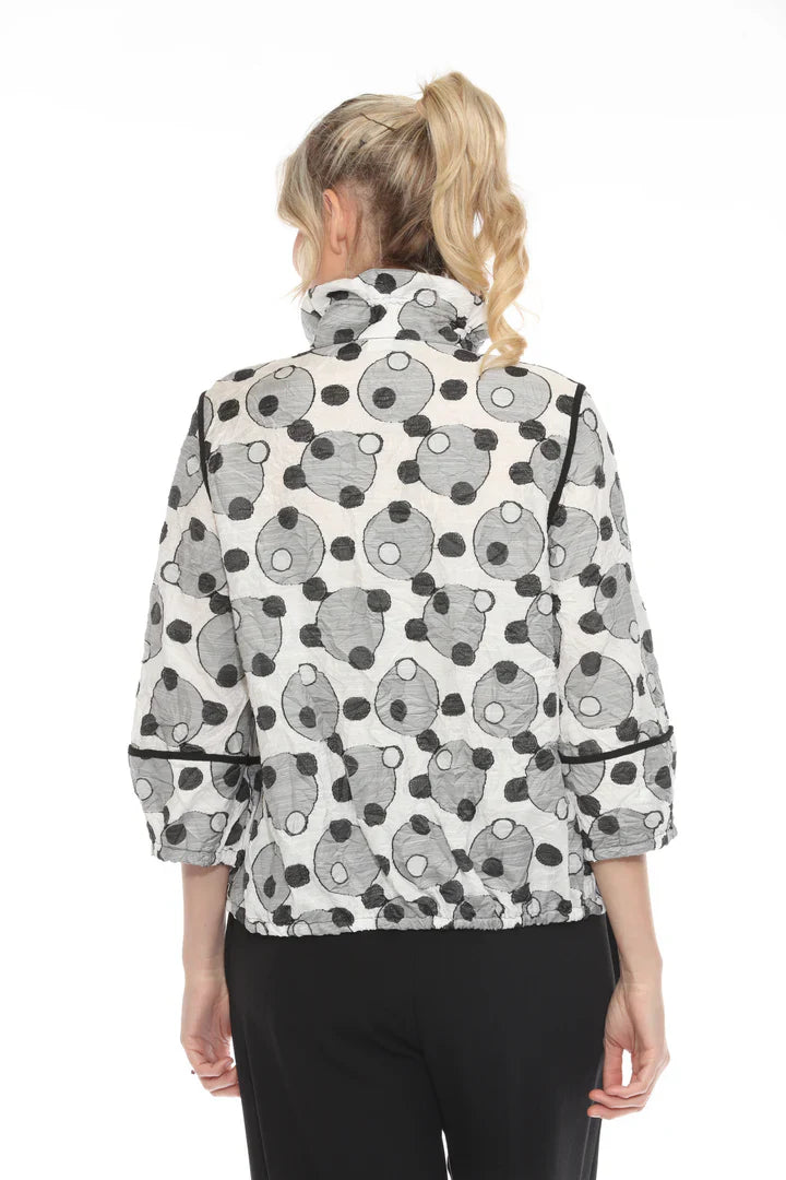Moonlight Circle Print Zip Jacket-3975