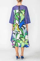 IC Collection Mesh Sleeve Floral Print Dress-IC-6157D