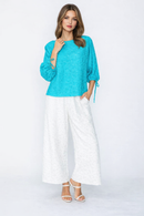 IC Collection Cinch Sleeve Top-7822T