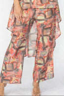 IC Collection Tencel Abstract Print Pull on Pant-C1104P