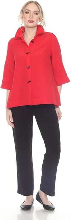 Moonlight Women's Textured Button Front Shirt Jacket-4203