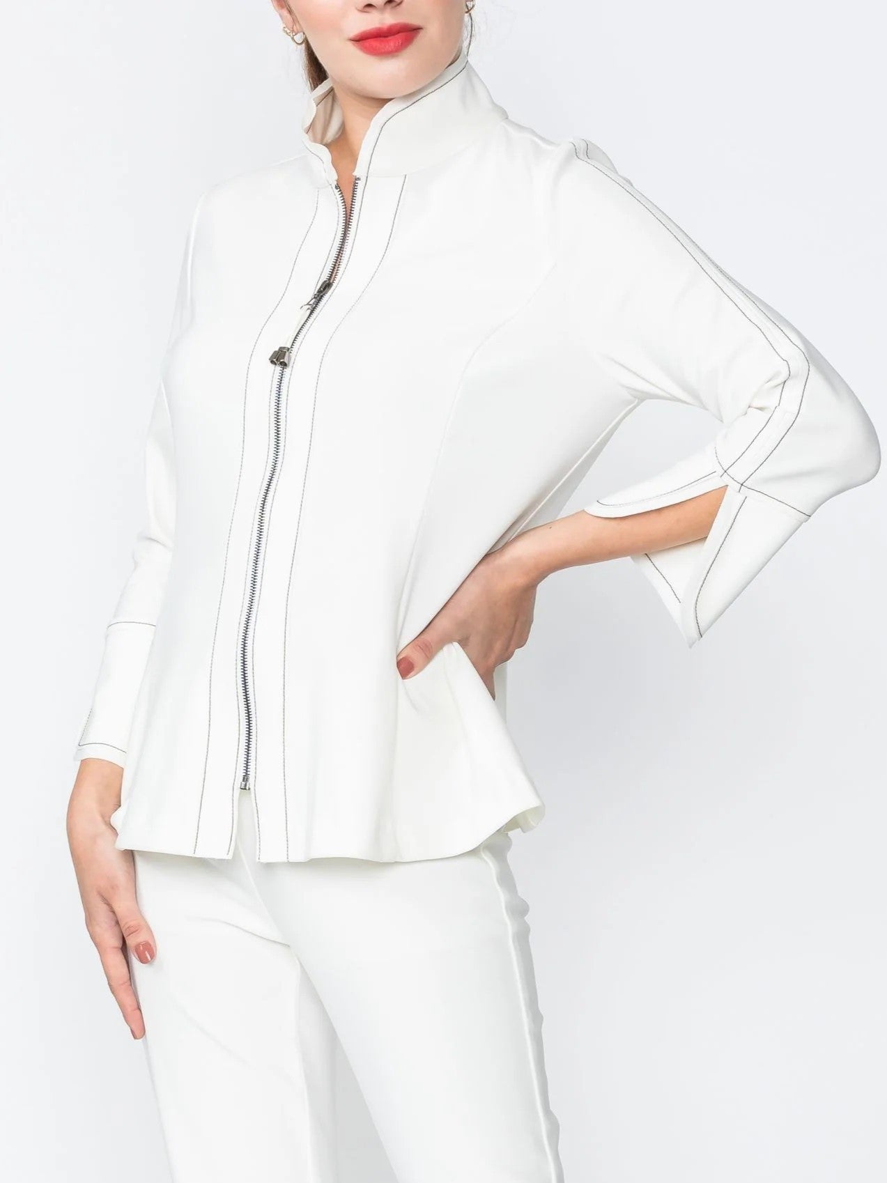 IC Collection Stitch Zip Front Jacket-IC-4345J