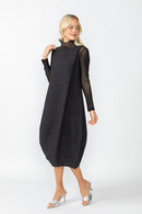 IC Collection Sheer Organza Funnel Neck Balloon Dress-IC-4370D