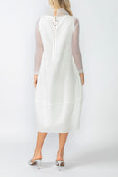 IC Collection Sheer Organza Funnel Neck Balloon Dress-IC-4370D
