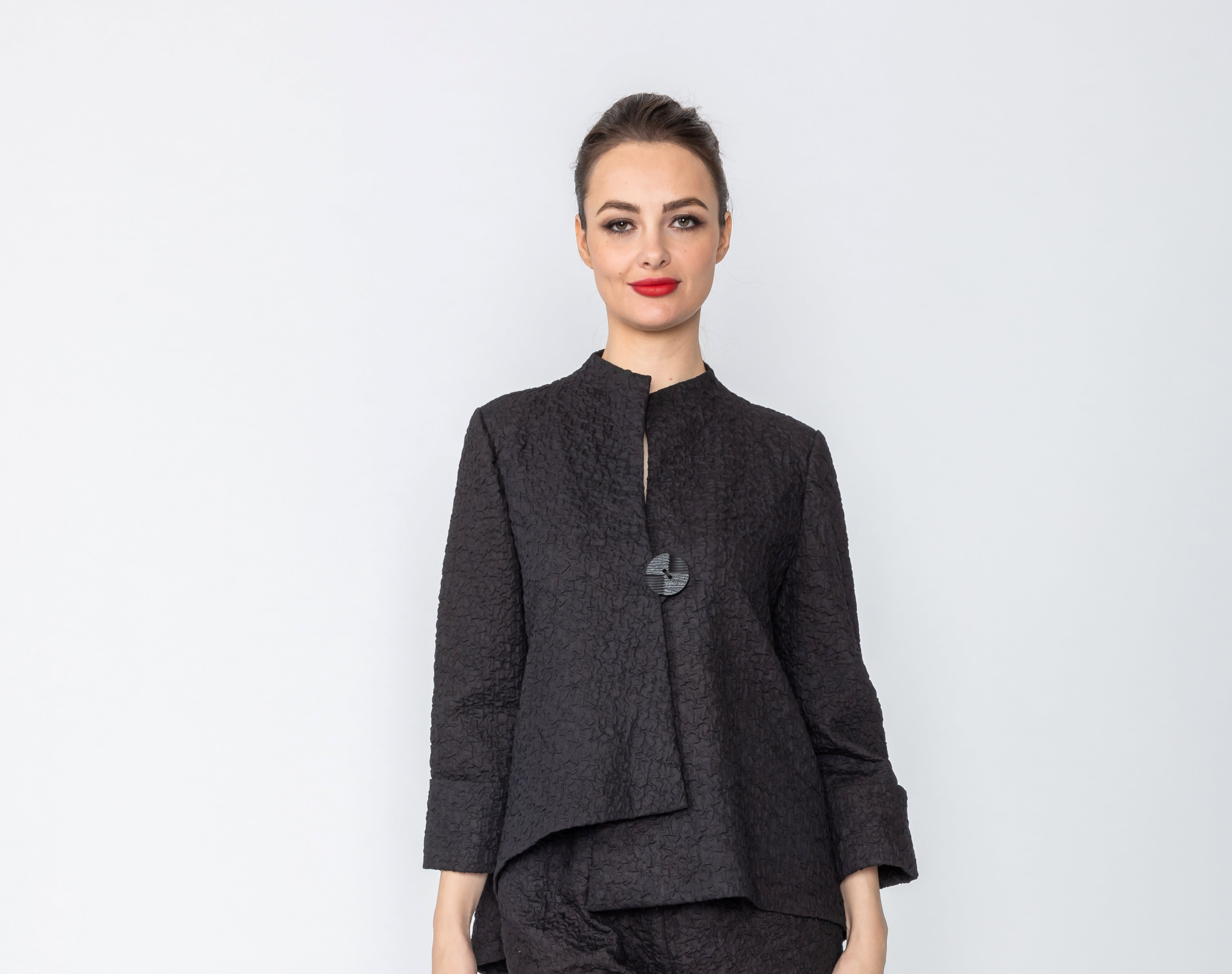 IC Collection Textured Asymmetrical Jacket-IC-4379J