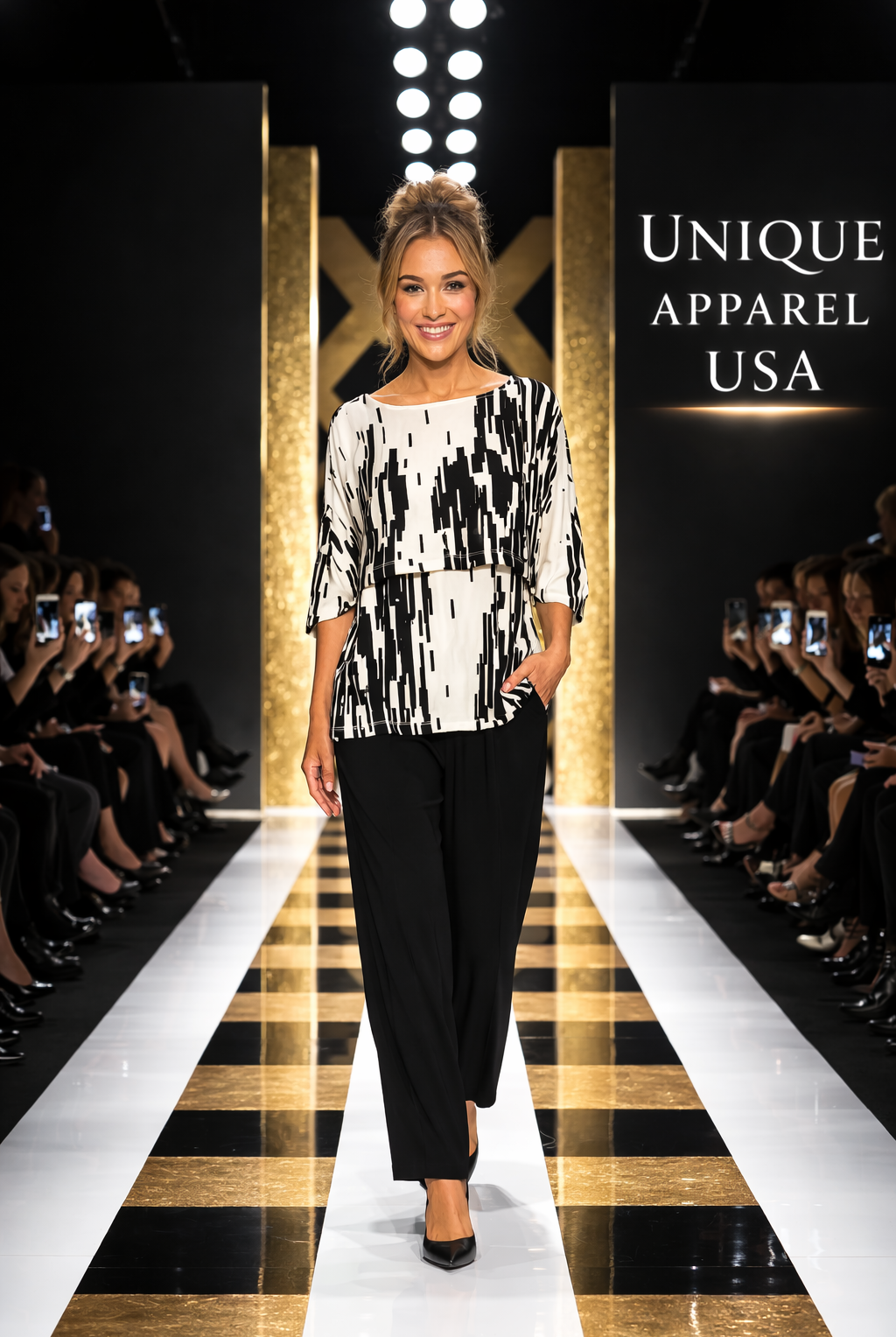 IC Collection Knit Print Cape Top | Unique Apparel USA