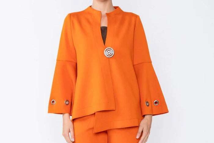 IC Collection Eyelet Bell Sleeve Jacket-IC-4577J