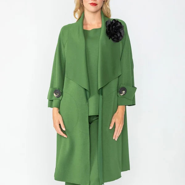 IC Collection Long Open Front Jacket-IC-4585J