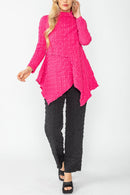 IC Collection Pucker Mock Neck Top-IC-4616T