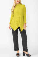 IC Collection Pucker Mock Neck Top-IC-4616T