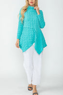 IC Collection Pucker Mock Neck Top-IC-4616T