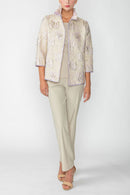 IC Collection Floral Embossed Open Jacket-IC-4672J