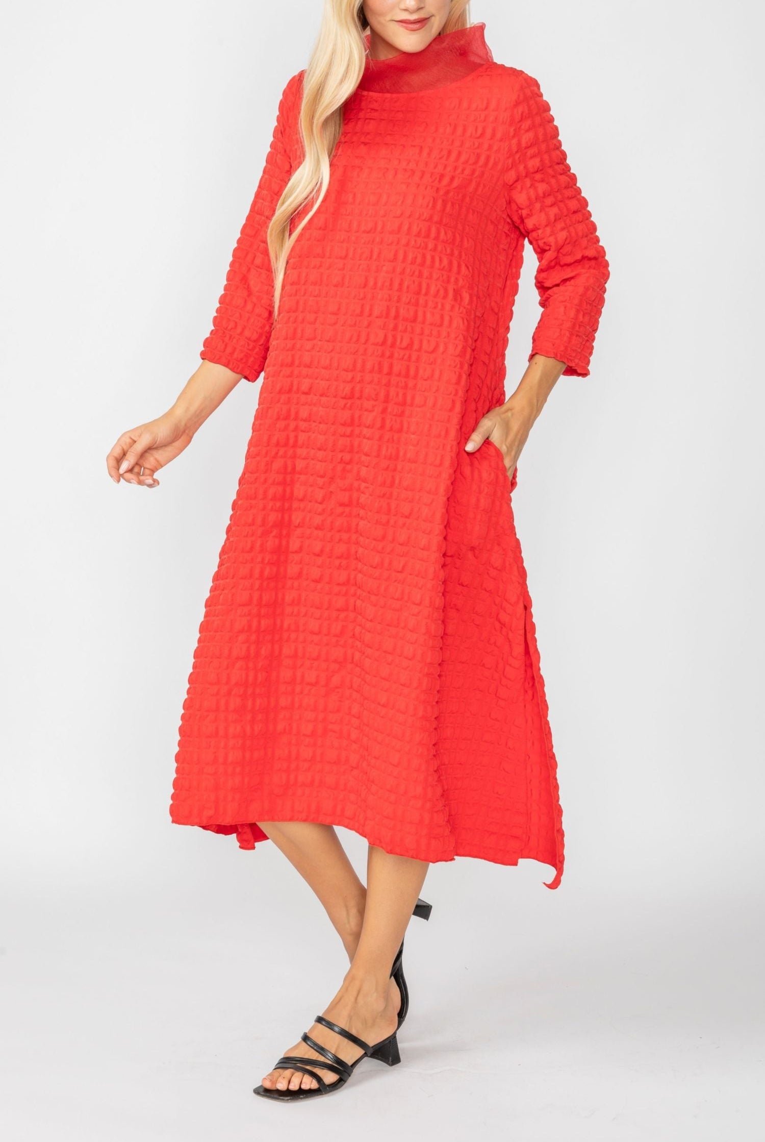 IC Collection Organdy Stand Collar Dress | Unique Apparel USA