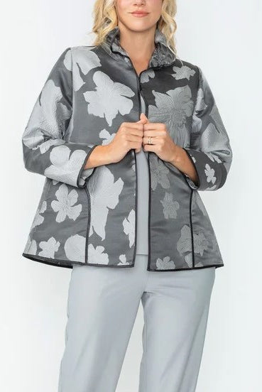 IC Collection Blossom Jacquard Open Jacket | Unique Apparel USA