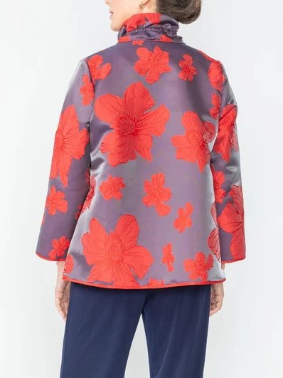 IC Collection Blossom Jacquard Open Jacket-IC-4757J