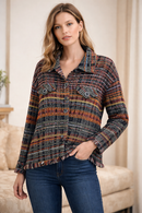 Frank Lyman Black/Orange Weaved Jacket-223748