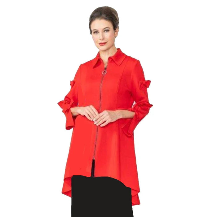 IC Collection Bow Sleeve High Low Jacket-IC-4782J