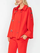 IC Collection Shoulder Eyelet Point Raglan Jacket-IC-4783J