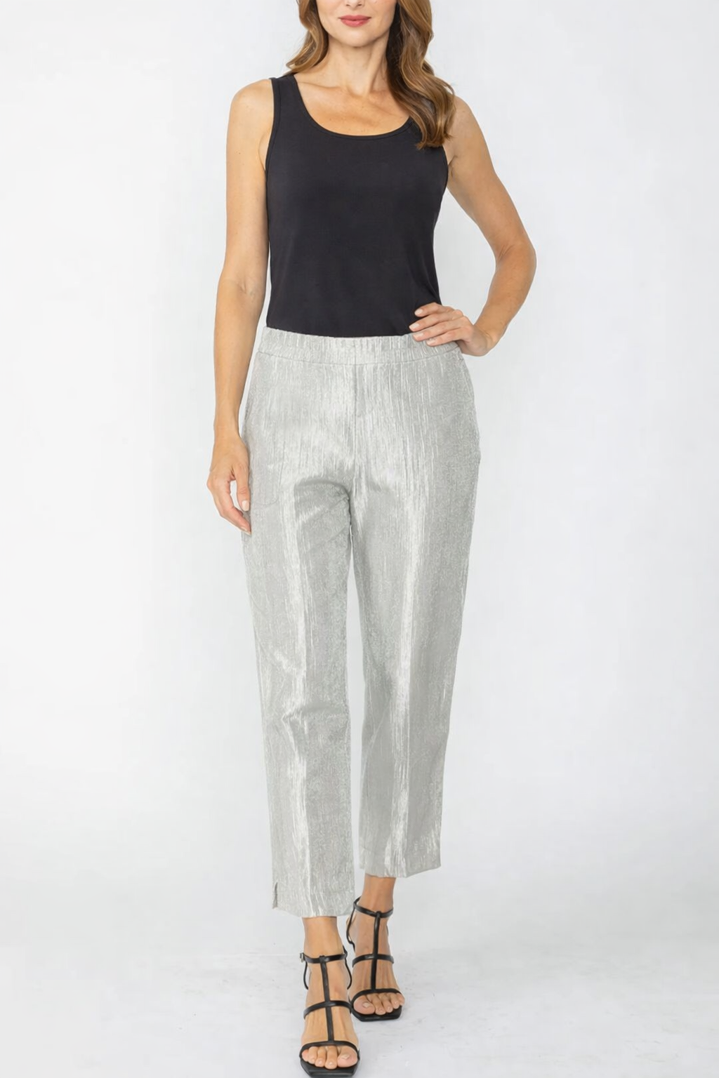 IC Collection Front Pintuck Slim Pants-7630P