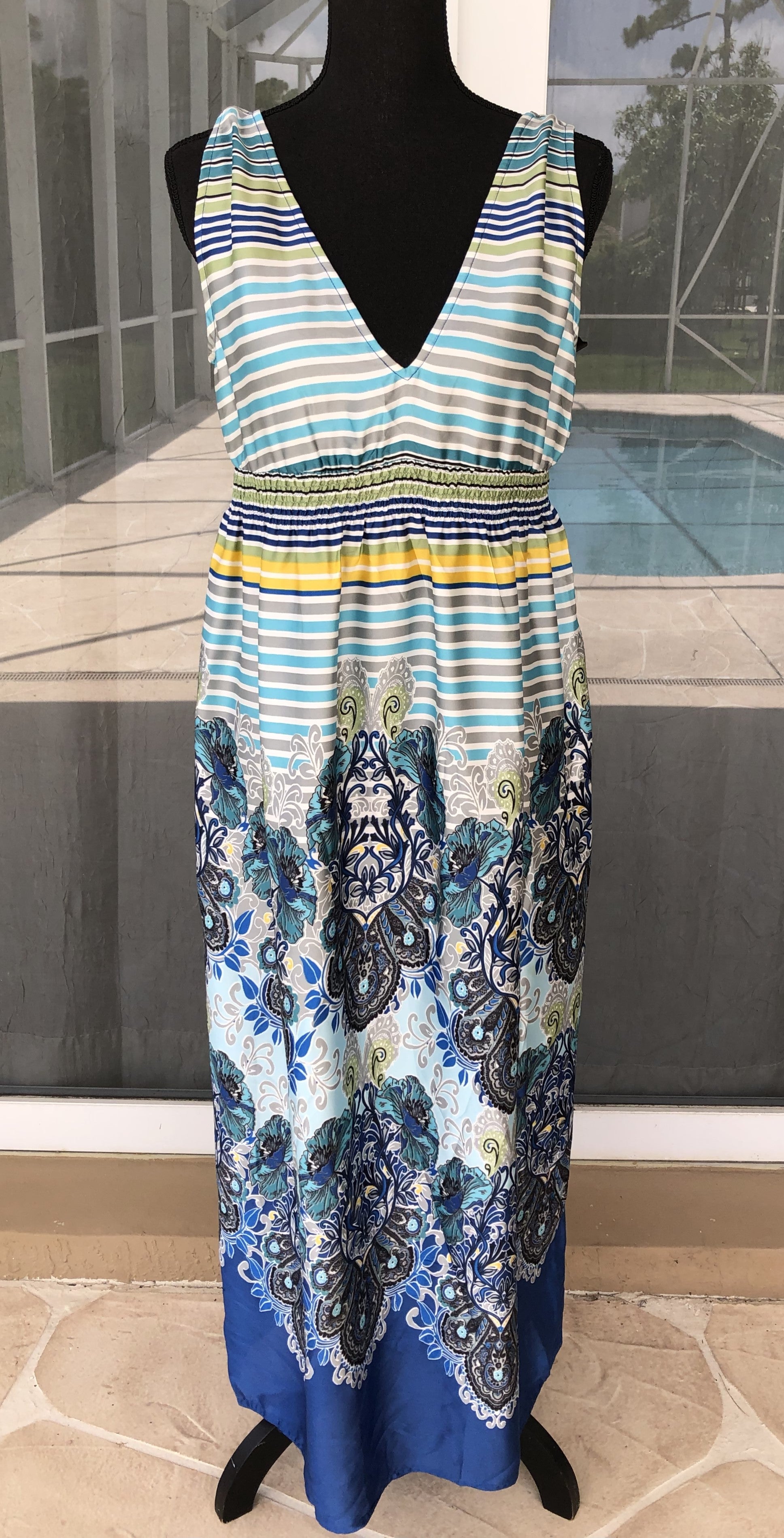 Sunset Road Multi Pattern Sleeveless Dress-48182