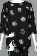 IC Collection Scratched Polka Dot Boxy Top-IC-4833T