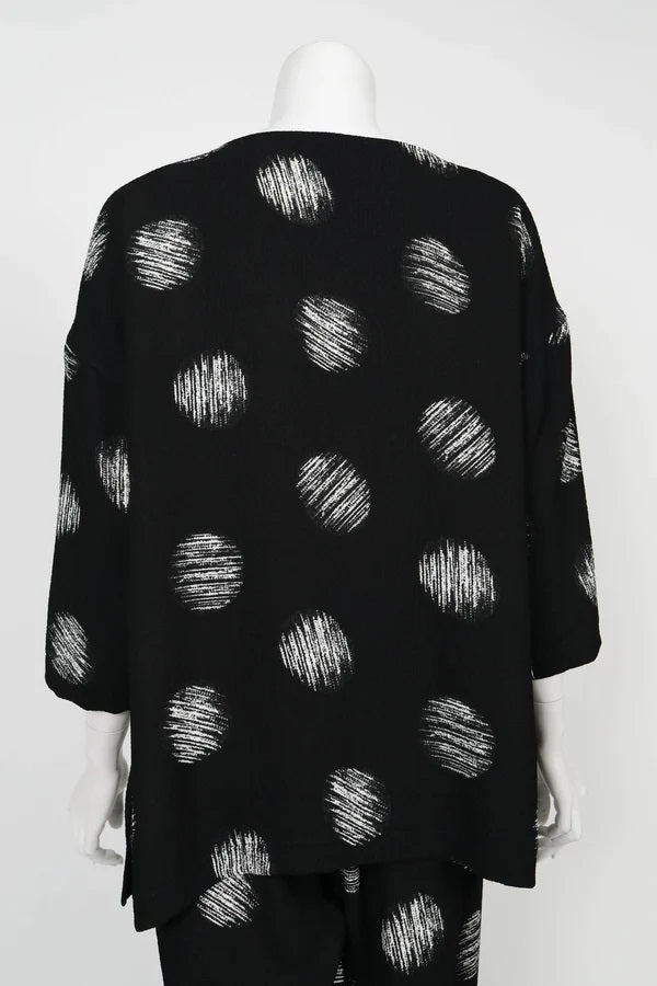 IC Collection Scratched Polka Dot Boxy Top-IC-4833T