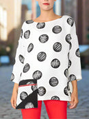 IC Collection Scratched Polka Dot Boxy Top-IC-4833T