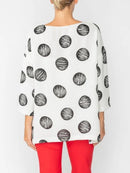 IC Collection Scratched Polka Dot Boxy Top-IC-4833T