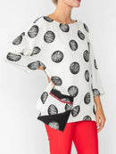 IC Collection Scratched Polka Dot Boxy Top-IC-4833T