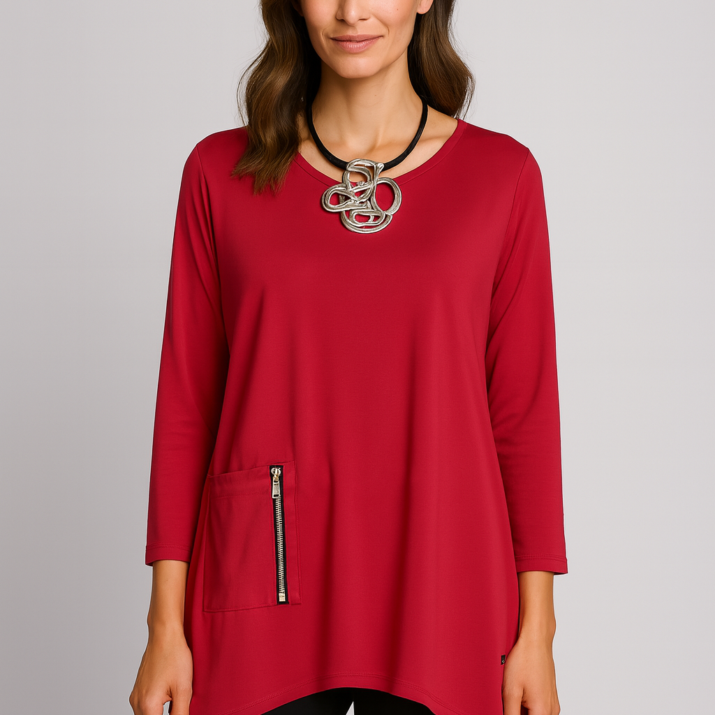 By JJ Zipper Pocket Tunic-IT-102