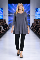 IC Collection Solid Round Neck Tunic-IC-1484T