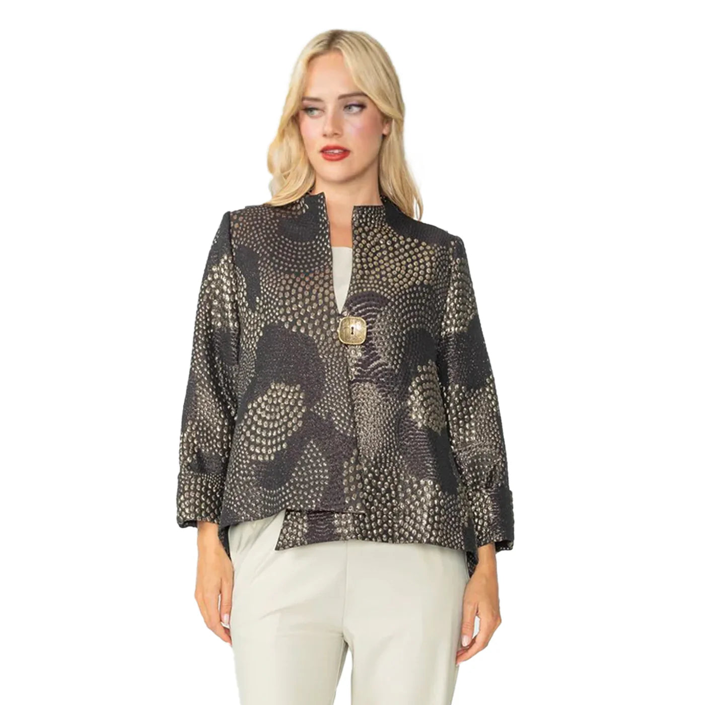 IC Collection One Button Shimmer Jacket-IC-6706J