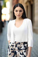 Joseph Ribkoff Sweater Knit Cover-Up with Pearl Ornament Style 251900