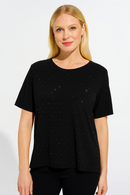 Joseph Ribkoff Knit Scoop Neck Top with Rhinestones-254968