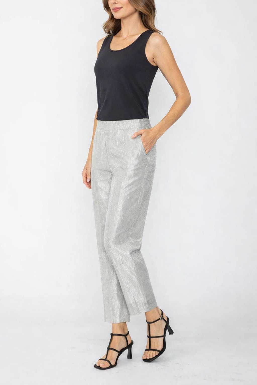 IC Collection Front Pintuck Slim Pants-7630P