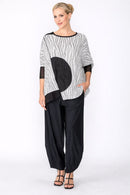 IC Collection Top With Mesh Sleeve-7812T