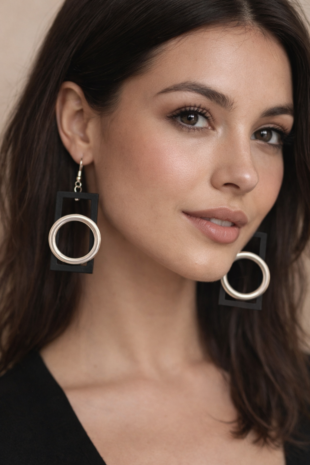 Jeff Lieb Geometric Frame Drop Earrings-8765E