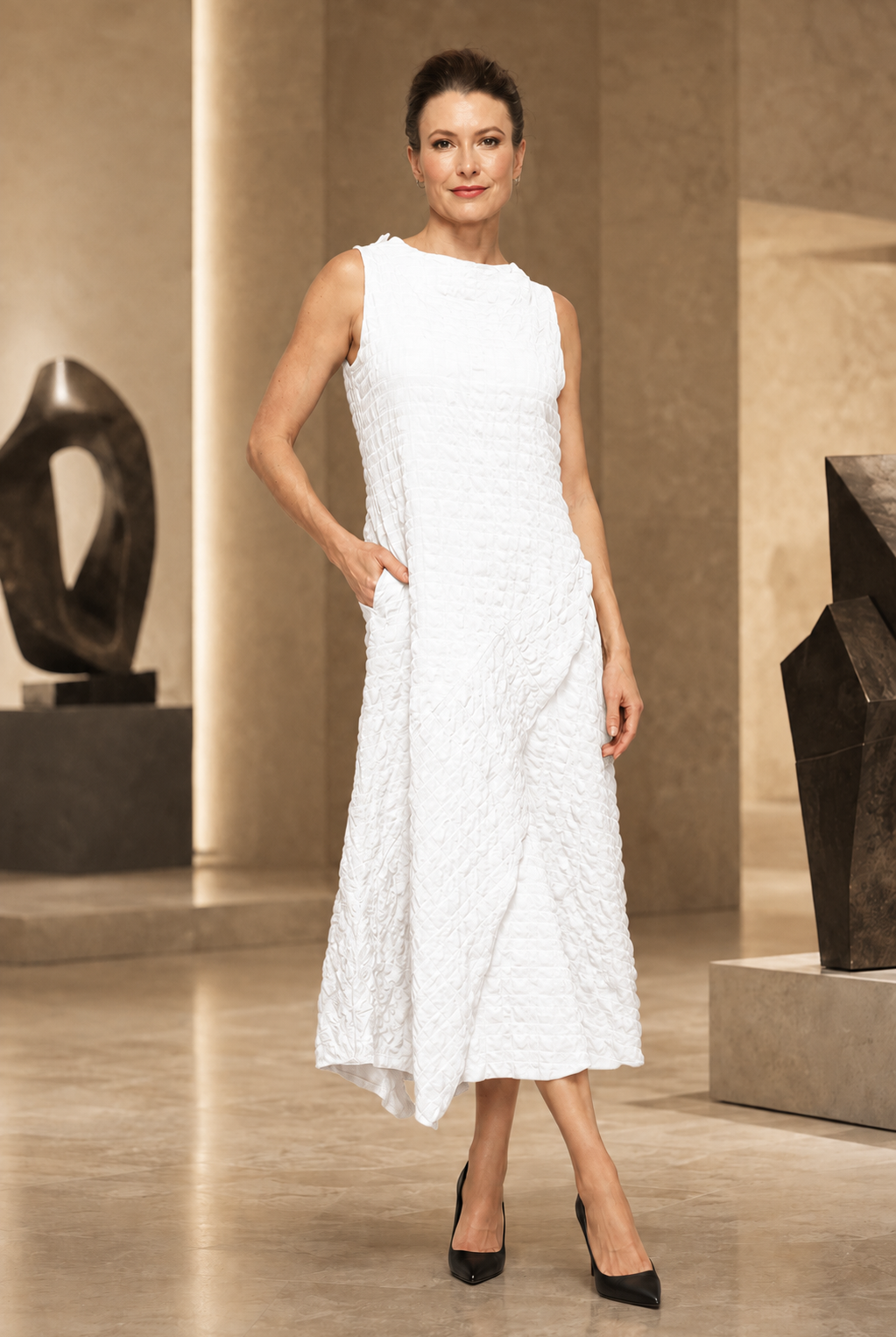 IC Collection Asymmetrical Cut Front and Back Dress 7044D, view 6