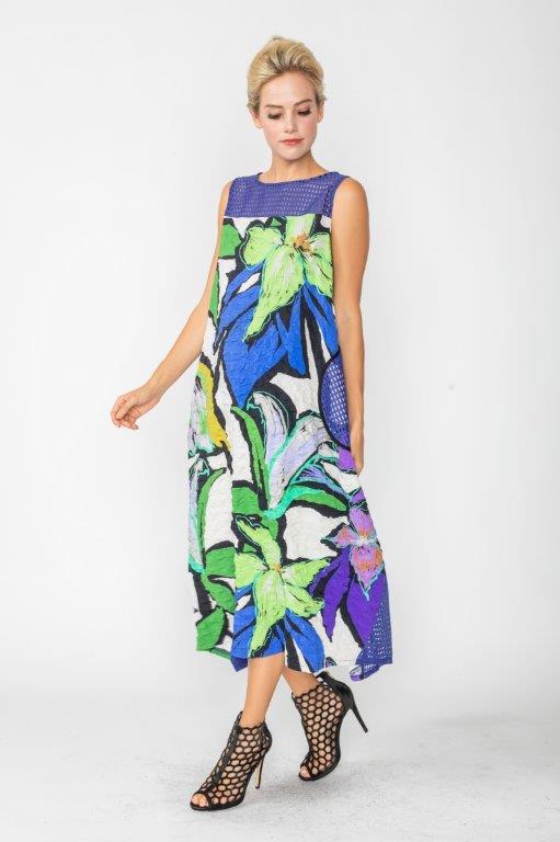 IC Collection Sleeveless Floral Print Dress-IC-5853D
