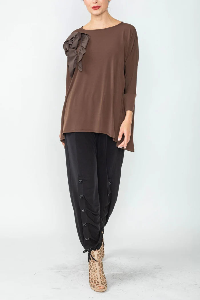 Boat Neck Top with Rosette 5871T-DUP