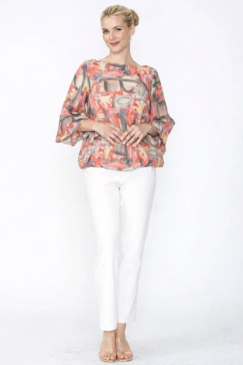 IC Collection Tencel Abstract Balloon Top | Unique Apparel USA