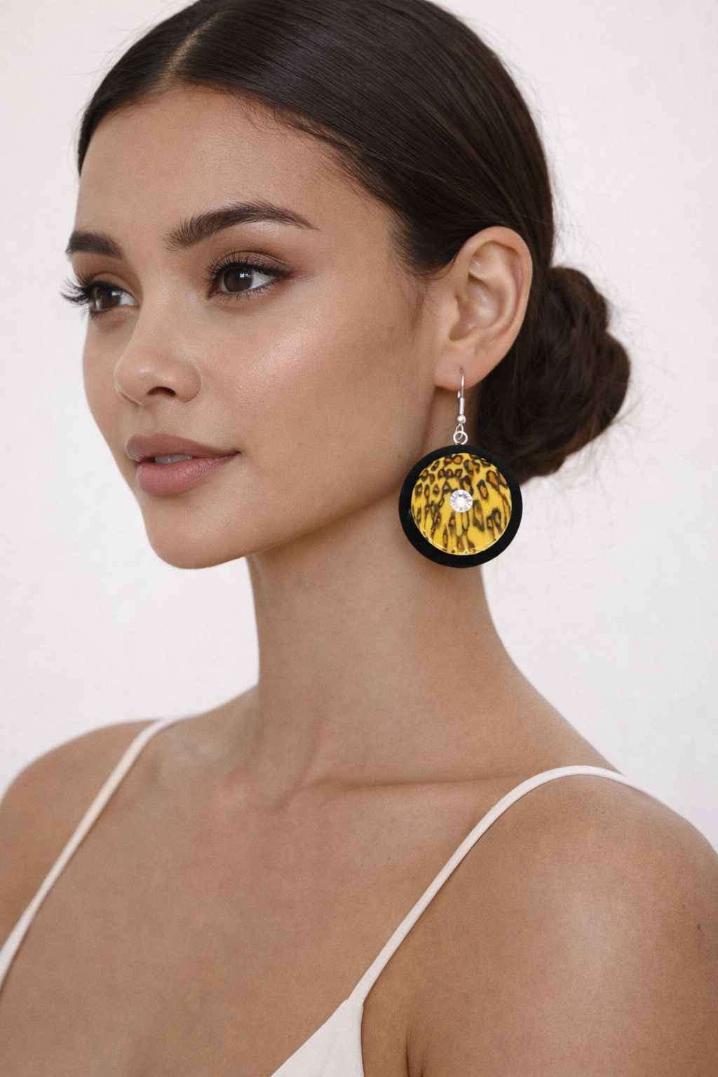 Jeff Lieb Wild Pop Leopard Disc Earrings-43658E