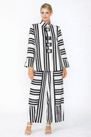 IC Collection Stripe Jacket with Button Closure-7866J