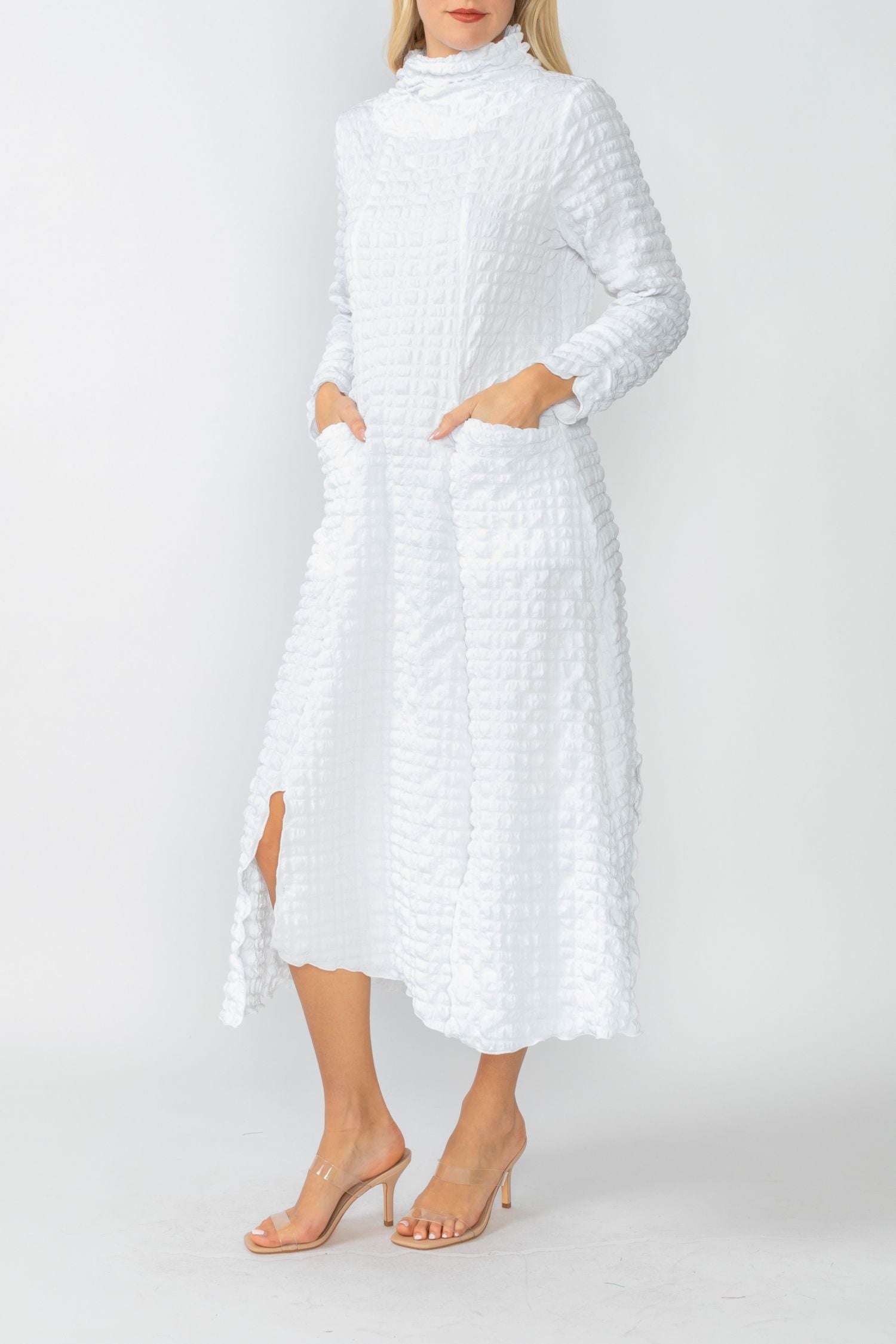 IC Collection Puckered Styling Dress-IC-6000D