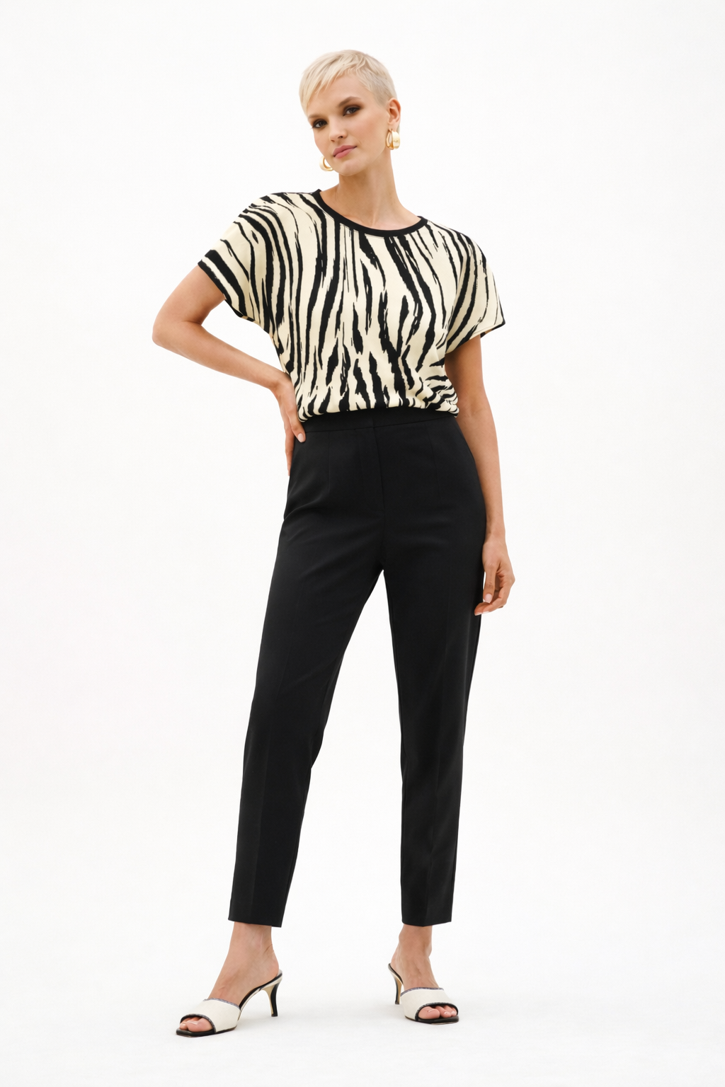 Joseph Ribkoff Woven Animal Print Top-262049