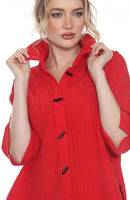 Moonlight Women's Textured Button Front Shirt Jacket-4203