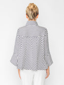 IC Collection Marine Strip A-Line Jacket-IC-6272J